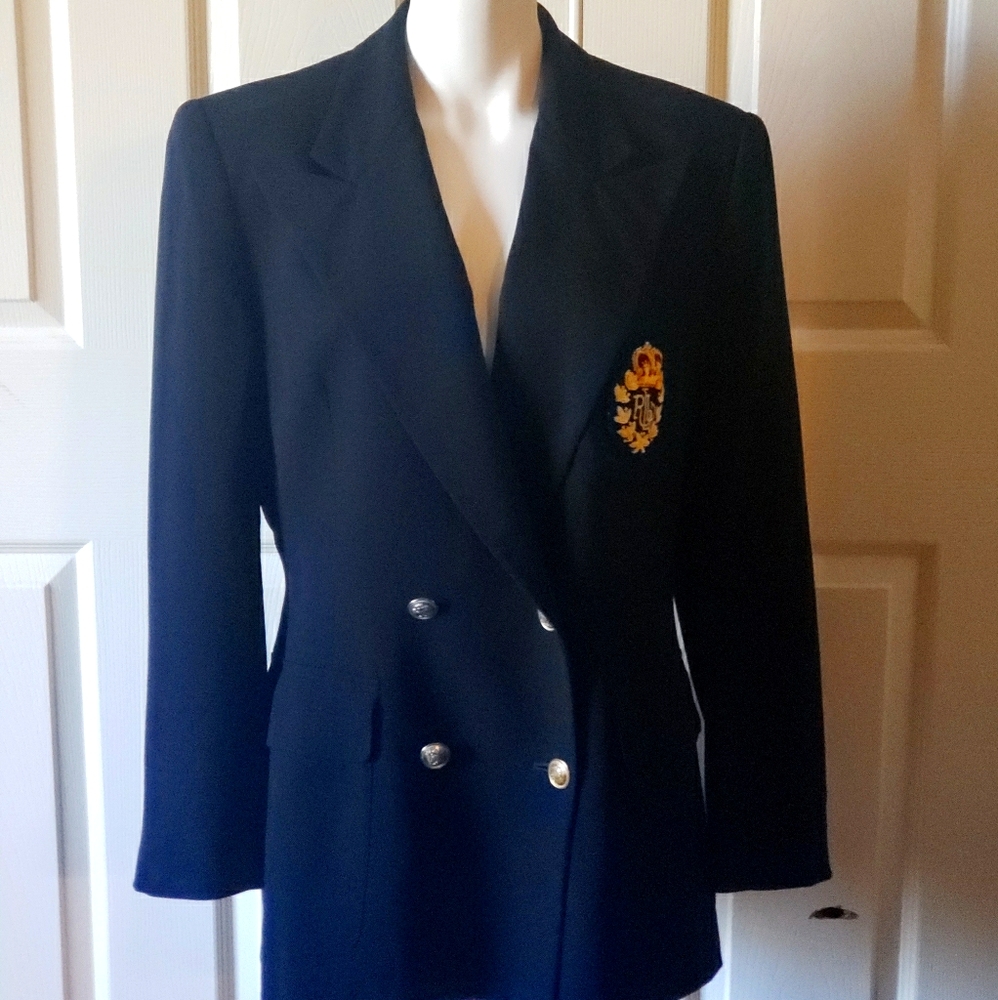 Ralph Lauren Double Breast Crest Embossed